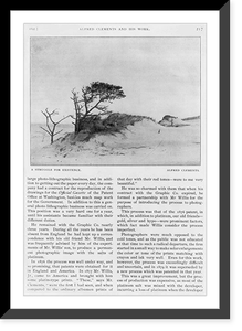 Page of text of Alfred Clements and his Work", with illustration of eroded landscape; "A struggle for existence"" Classic, Vintage Poster