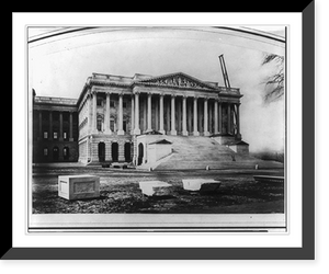 Historic Framed Print, North Wing and Portico of the U.S. Capitol (Senate end - East Front),  17-7/8" x 21-7/8"
