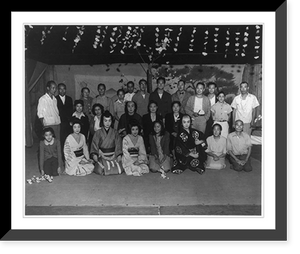 Historic Framed Print, Cast and stage crew of Issei theatre,  17-7/8" x 21-7/8"
