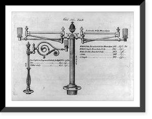 Lamps, chandeliers, and pipe fixtures for gas lamps, highly ornamented ca 1830-1850 - 3, Historic Print
