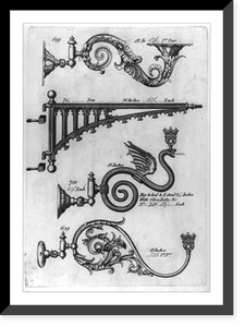 Lamps, chandeliers, and pipe fixtures for gas lamps, highly ornamented ca 1830-1850 - 4, Antique Wall Art