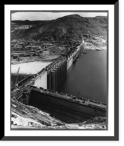 Historic Framed Print, Columbia Basin Project, Grand Coulee Dam - 2,  17-7/8" x 21-7/8"