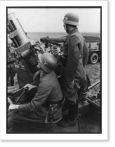 Vintage Americana Print - Hermann Göring inspecting anti-aircraft
