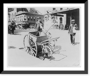 Historic Framed Print, [New York City]: Street sweeper and handcart,  17-7/8" x 21-7/8"