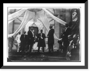 Historic Framed Print, [Theodore Roosevelt, Pres. U.S., 1858-1919. Responding to the welcoming address by Pres. Manuel Amador Guerrero of Panama; from the film T.R. in Panama,  November 15,  1906"]",  17-7/8" x 21-7/8"