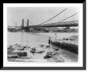 Historic Framed Print, Manila, Philippine Islands: Suspension bridge - 2,  17-7/8" x 21-7/8"