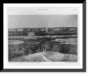 Historic Framed Print, Perspective from Fort Meyer, Va., Lincoln Memorial, Washington,  17-7/8" x 21-7/8"
