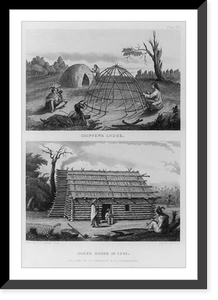 Chippewa Lodge and Creek House, 1791, Vintage Wall Art