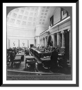 Historic Framed Print, Supreme Court Room in the Capitol,  17-7/8" x 21-7/8"