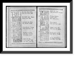 2 pages of New England Primer, 1773, with illus. of letters G through S; illus. and text have Biblical theme, Vintage Poster