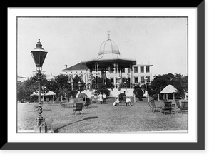 Historic Framed Print, [English public garden on the Bund, Shanghai, China],  17-7/8" x 21-7/8"