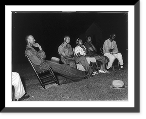 African Americans listening at meeting of Workers Alliance, Muskogee, Oklahoma, Antique Poster