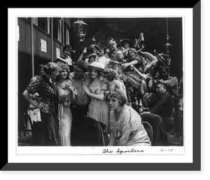 Men and women drinking and reveling in saloon, Vintage Print