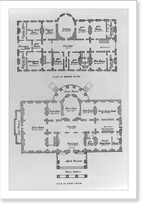 Vintage Building Photo - White House - Plan of 1st & 2nd floors