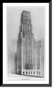 Historic Framed Print, [Entry in the Chicago Tribune Tower Competition: Saarinen design - 2nd prize (pl. 13)],  17-7/8" x 21-7/8"