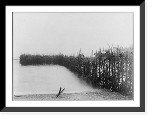 Historic Framed Print, Fish weir on Pickering Island,  17-7/8" x 21-7/8"