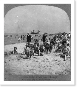 Historic Landscape - Chicago - Bathers, Lake Michigan