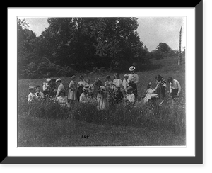 School children examining wild flowers on field trip - 1st Division, Washington, D.C., public school, Antique Wall Art
