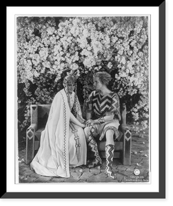 Historic Framed Print, [Kriemhild and Siegfried beneath the blossoms],  17-7/8" x 21-7/8"