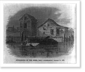 Vintage Photo Print - Appearance of the Rebel Ram Albemarle, 1862