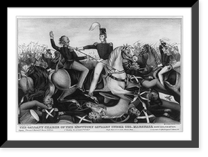 Historic Framed Print, The gallant charge of the Kentucky Calvary under Col. Marshall,  17-7/8" x 21-7/8"