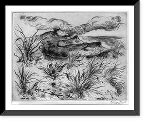Untitled landscape. Desolate beach scene, Cape Cod, Mass, Antique Print