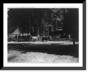 Historic Framed Print, Stage, Camp Curry, Yosemite Valley, California,  17-7/8" x 21-7/8"