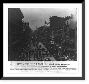Bird's-eye view of the funeral procession of Gen. Ulysses S. Grant, New York City along 5th Ave.: Continuation of the march of Grand Army veterans, Antique Print