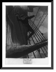 Lashed to the shrouds. Farragut passing the forts at Mobile, in his flagship Hartford.Prangs chromo ; after Theodore Kaufman, Vintage Poster