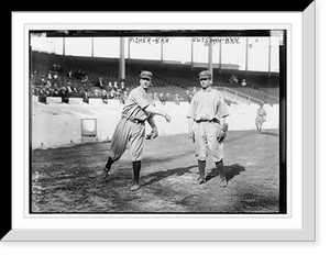 Historic Framed Print, Bob Fisher & George Cutshaw, Brooklyn NL, at the Polo Grounds, NY (baseball),  17-7/8" x 21-7/8"