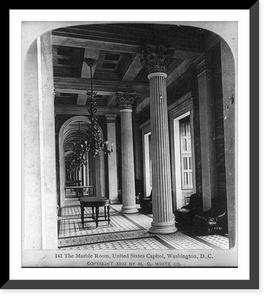 Historic Framed Print, The Marble Room, United States Capitol, Washington, D.C.,  17-7/8" x 21-7/8"