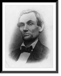 Abraham Lincoln, bust portrait, facing left; first photo to show his beard Classic, Historic Print