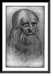 Historic Framed Print, [Leonardo da Vinci, 1452-1519, head, facing right],  17-7/8" x 21-7/8"