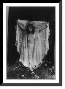 Historic Framed Print, [Loie Fuller, 1869-1928, full length, standing, facing left],  17-7/8" x 21-7/8"