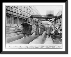 Navy Secretary Edwin Denby and staff touring Washington Navy Yard, inspecting large guns for battleships yet to be built, Vintage Poster