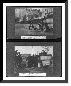Film stills of two scenes from the film The Life of an American Policeman"", Antique Print