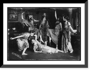 Historic Framed Print, Society women in Greek pageant: Grace Walters, Mrs. Arthur Scott Burden, Mr. A. Herter (artists who designed pageant), Mrs. J.B. Eustis, Martha White and Miss M.R. White,  17-7/8" x 21-7/8"