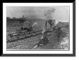 Vintage Americana Print - Digging the Panama Canal, 1907