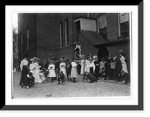 Historic Framed Print, [Grade school students of the Fifth Division studying measuring in front of school, Washington, D.C.],  17-7/8" x 21-7/8"