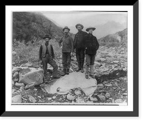 In the bed of Nugget Creek - a large nugget of pure native copper with standing room for four, Vintage Poster