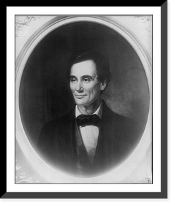 Historic Framed Print, [Abraham Lincoln, head and shoulders portrait, facing left; in oval],  17-7/8" x 21-7/8"