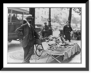 Historic Framed Print, [Vending stand, Paris, France (?)],  17-7/8" x 21-7/8"