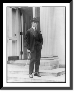 Historic Framed Print, [George Creel, 1876-1953, full length portrait, standing, facing left; on steps outside the White House],  17-7/8" x 21-7/8"
