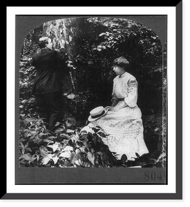 Historic Framed Print, Carving their names for memory's sake,  17-7/8" x 21-7/8"