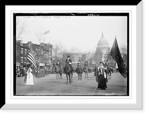 Historic Framed Print, Head of suffrage parade,  17-7/8" x 21-7/8"