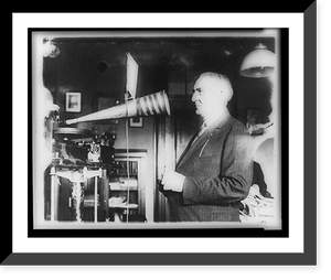 President Harding's voice has been preserved in phonograph records in the government archives, Antique Print