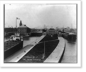 Vintage Photo Print - Soo Locks (Sault Sainte Marie), Michigan