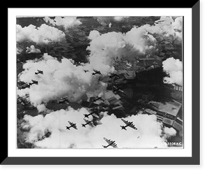 Aerial view of B-17 Flying Fortresses" during raid on Stuttgart, Germany", Historic Print