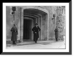 Visit of Sumner Welles to Hermann G&ouml;ring's home at Carinhall - Welles leaving - entrance guarded by two soldiers, Vintage Poster