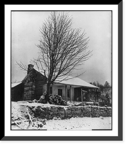 Hull, Cordell 1871-1955 - log cabin near Brydstown, Tenn, Historic Print